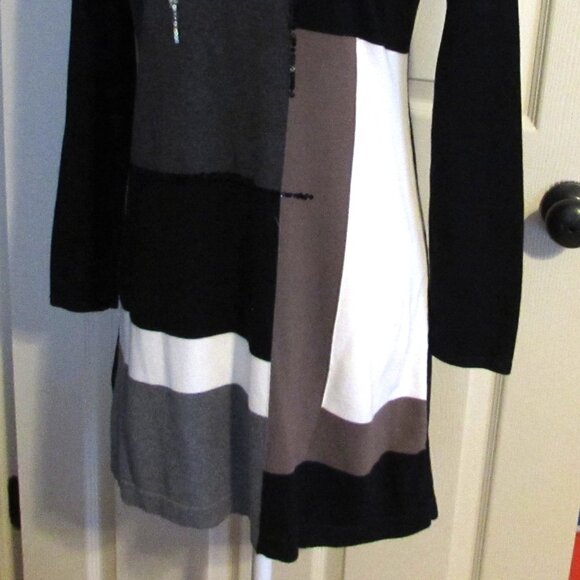 ALFANI 100% Cotton Color Block Dress With Sequins  Size S - Picture 2 of 5